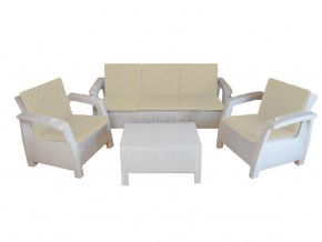 Комплект уличной мебели Yalta Premium Terrace Triple Set белый в Верхотурье - verhoture.magazinmebel.ru | фото