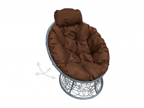 Кресло Папасан мини пружинка с ротангом коричневая подушка в Верхотурье - verhoture.magazinmebel.ru | фото