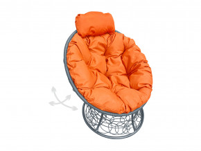 Кресло Папасан мини пружинка с ротангом оранжевая подушка в Верхотурье - verhoture.magazinmebel.ru | фото
