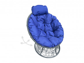 Кресло Папасан мини пружинка с ротангом синяя подушка в Верхотурье - verhoture.magazinmebel.ru | фото