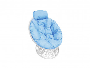 Кресло Папасан мини с ротангом голубая подушка в Верхотурье - verhoture.magazinmebel.ru | фото