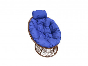 Кресло Папасан мини с ротангом синяя подушка в Верхотурье - verhoture.magazinmebel.ru | фото