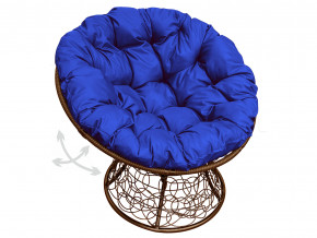 Кресло Папасан пружинка с ротангом синяя подушка в Верхотурье - verhoture.magazinmebel.ru | фото