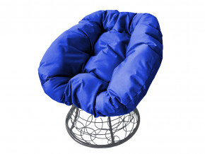 Кресло Пончик с ротангом синяя подушка в Верхотурье - verhoture.magazinmebel.ru | фото