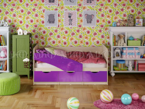Кровать Бабочки 1600 Фиолетовый металлик в Верхотурье - verhoture.magazinmebel.ru | фото
