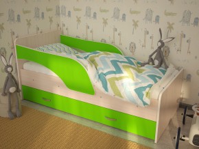 Кровать детская Максимка млечный дуб-лайм в Верхотурье - verhoture.magazinmebel.ru | фото