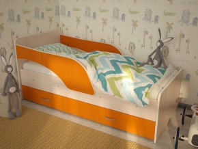 Кровать детская Максимка млечный дуб-оранж в Верхотурье - verhoture.magazinmebel.ru | фото