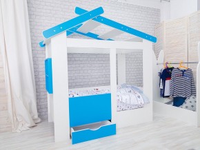 Кровать детская Теремок с ящиком лазурь в Верхотурье - verhoture.magazinmebel.ru | фото