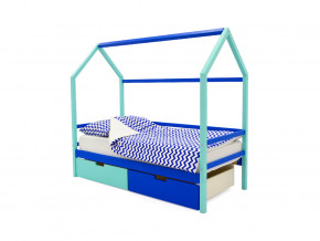 Кровать-домик Svogen с ящиками мятно-синий в Верхотурье - verhoture.magazinmebel.ru | фото
