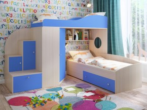 Кровать Кадет 2 Дуб молочный-голубой в Верхотурье - verhoture.magazinmebel.ru | фото