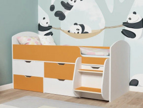Кровать Малыш-7 белое дерево-оранжевый в Верхотурье - verhoture.magazinmebel.ru | фото