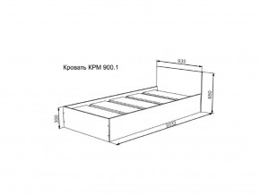 Кровать Мори КРМ 900.1 графит в Верхотурье - verhoture.magazinmebel.ru | фото - изображение 2