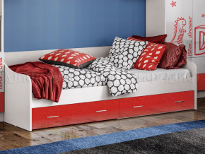 Кровать с ящиками Вега Алфавит Красный в Верхотурье - verhoture.magazinmebel.ru | фото