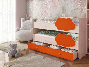 Кровать Соник с ящиком млечный дуб-оранж в Верхотурье - verhoture.magazinmebel.ru | фото