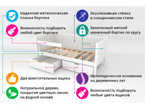 Кровать-тахта мягкая Svogen с ящиками и бортиком синий в Верхотурье - verhoture.magazinmebel.ru | фото - изображение 3