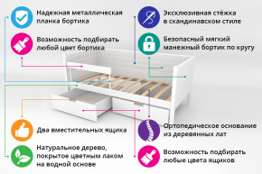 Кровать-тахта Svogen мягкая с ящиками и бортиком с фото белый/барашки в Верхотурье - verhoture.magazinmebel.ru | фото - изображение 2