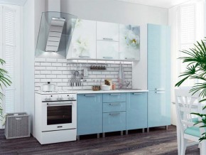 Кухня 2100 Бьянка голубые блестки в Верхотурье - verhoture.magazinmebel.ru | фото