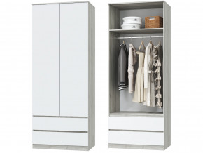 Шкаф для одежды 2х дверный с ящиками Лори дуб серый, белый в Верхотурье - verhoture.magazinmebel.ru | фото