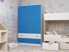 Шкаф двухстворчатый белый-голубой в Верхотурье - verhoture.magazinmebel.ru | фото